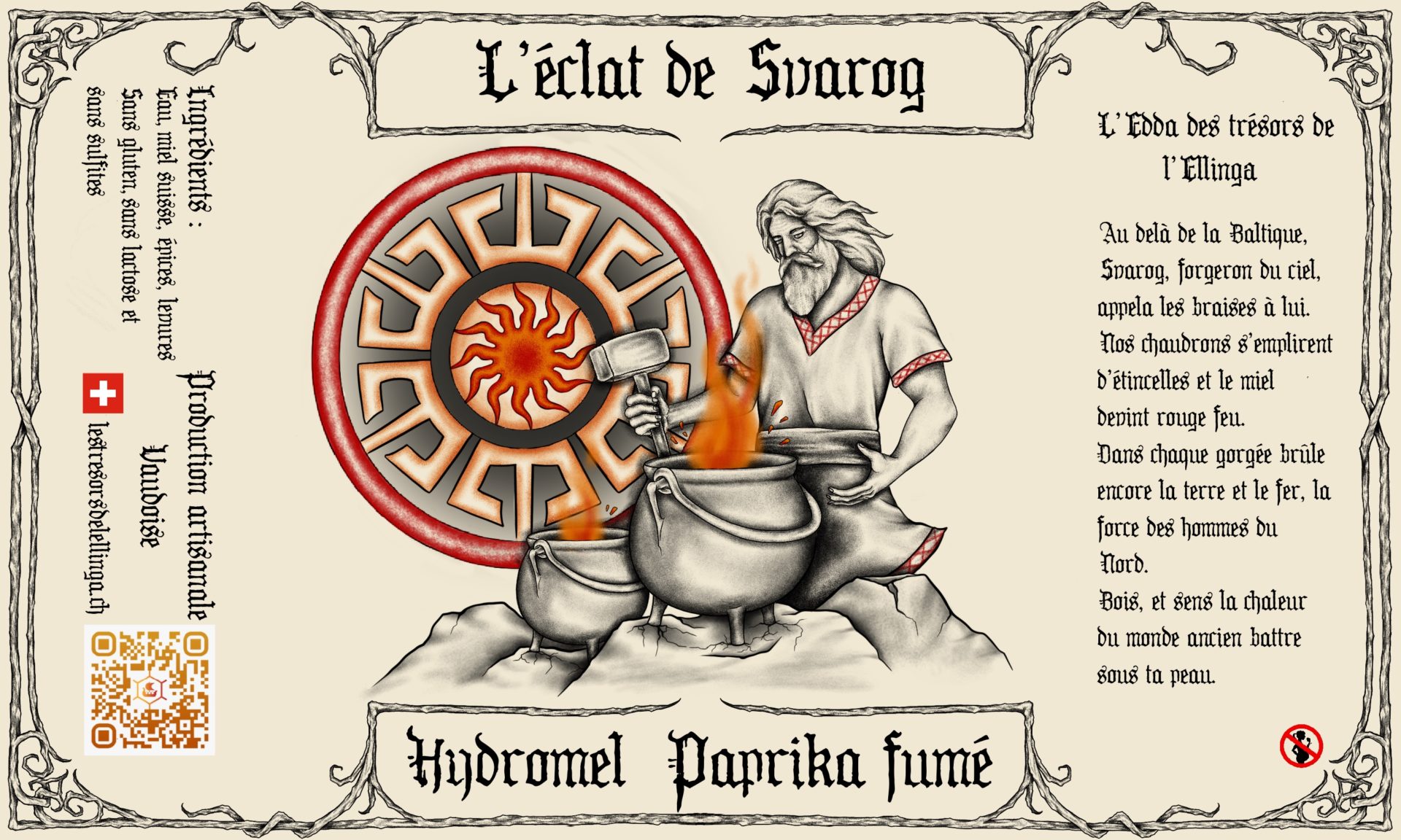 Paprika fumé - Svarog - Hydromel Bouteille 0.5L — PAF label