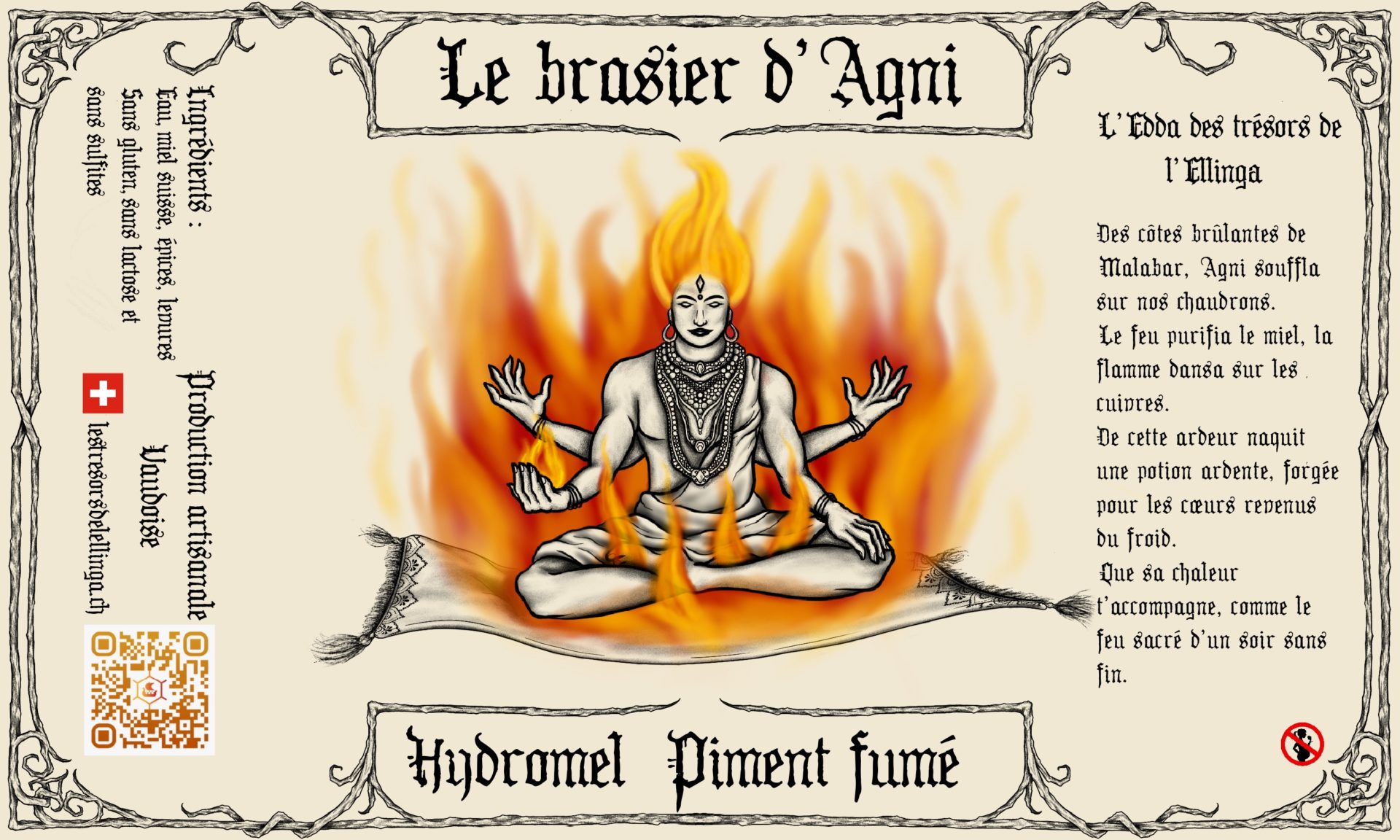 Piment fumé - Agni - Hydromel Bouteille 0.5L — PIF label