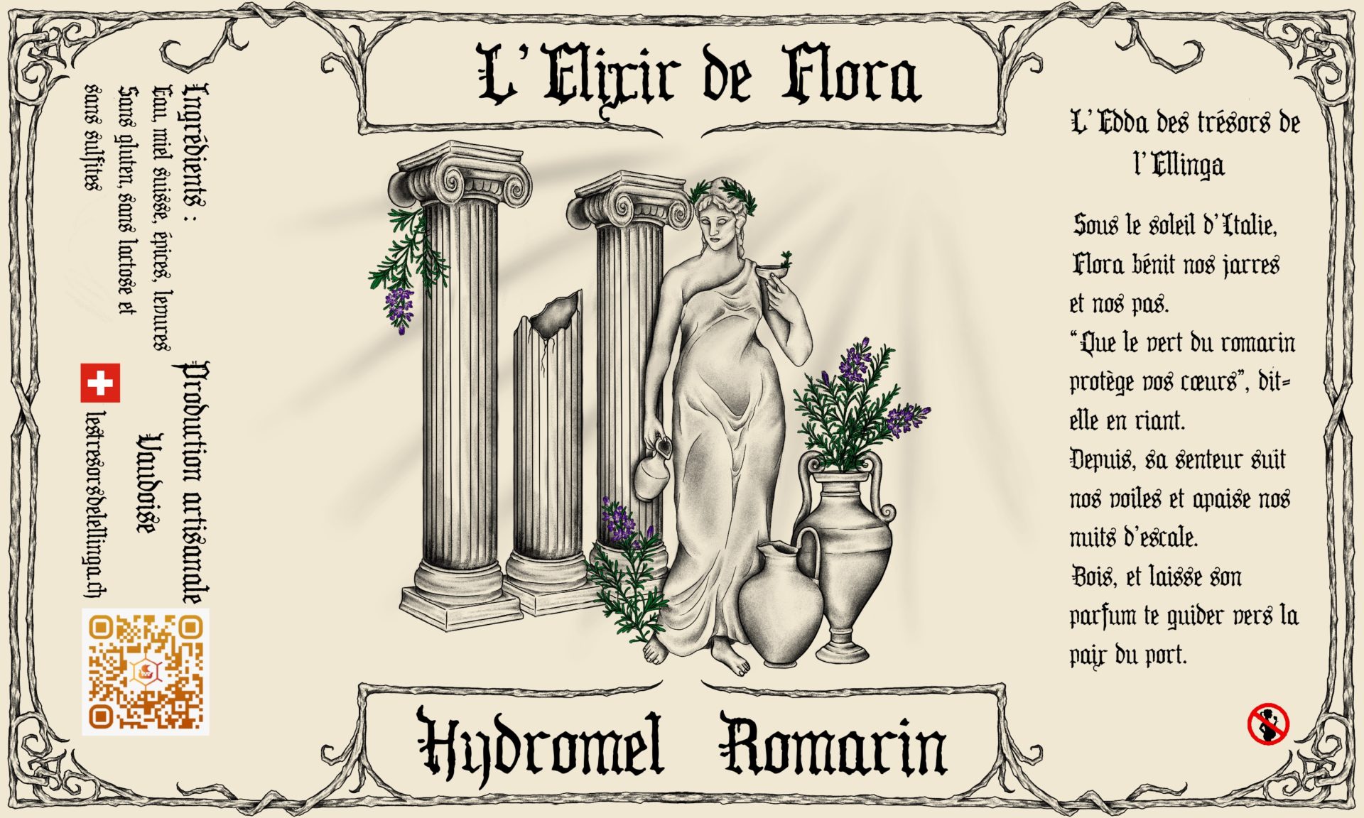 Romarin - Flora - Hydromel Bouteille 0.5L — ROM label